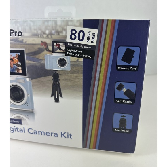 New! Blue Vivitar Snapshot Pro 4K Digital Camera Kit Video W/ Flip Out Screen - Picture 4 of 11